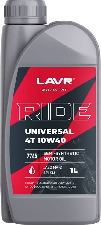 LAVR LN7745 Моторное масло RIDE UNIVERSAL 4T 10W-40 SM 1 л
