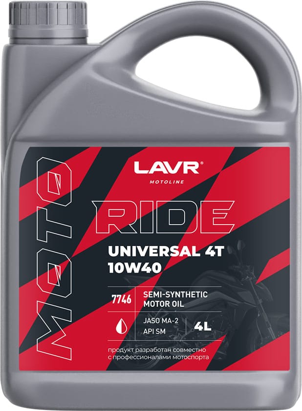 LAVR LN7746 Моторное масло RIDE UNIVERSAL 4Т 10W-40 SM 4 л