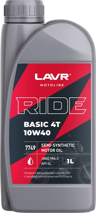 LAVR LN7749 Моторное масло RIDE BASIC 4T 10W-40 SL 1 л