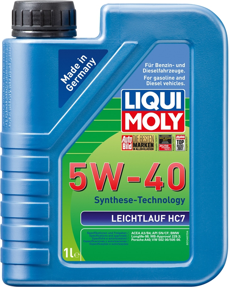 LIQUI MOLY 1346 Нс синт. мот.масло leichtlauf hc 7 5w 40 sn a3/b4 (1л) (2308)
