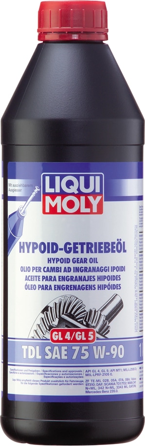 LIQUI MOLY 1407 Масло трансмиссионное полусинтетическое hypoid getriebeoil tdl 75w90 gl 4/gl 5 1л