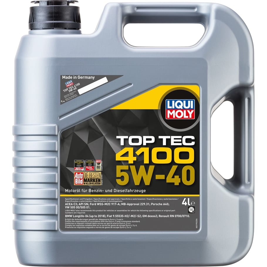 LIQUI MOLY 2195 5W-40 Top Tec 4100, 4л (НС-синт.мотор.масло)