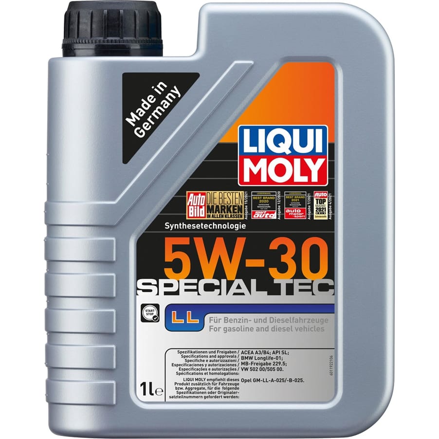 LIQUI MOLY 2447 5W-30 Special Tec LL, API SL/CF, 1л (НС-синт.мотор.масло)