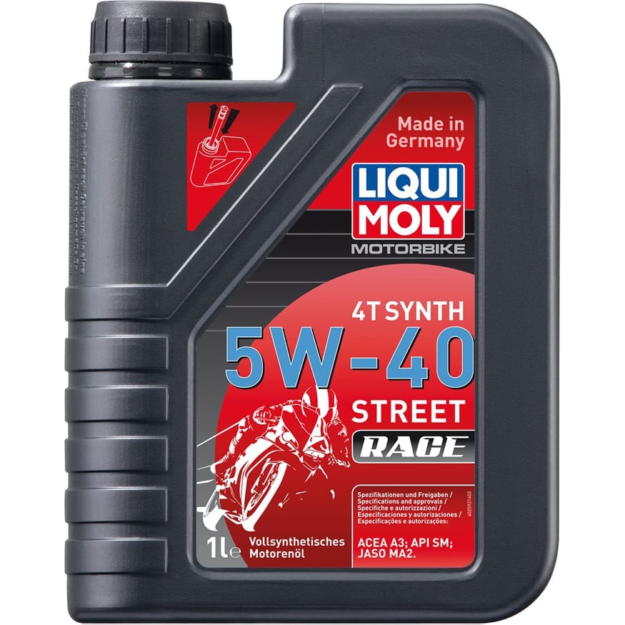 LIQUI MOLY 2592 Масло моторное для мото 5W40 LIQUI MOLY 1л синтетика Motorbike Synth Street Race 4Т
