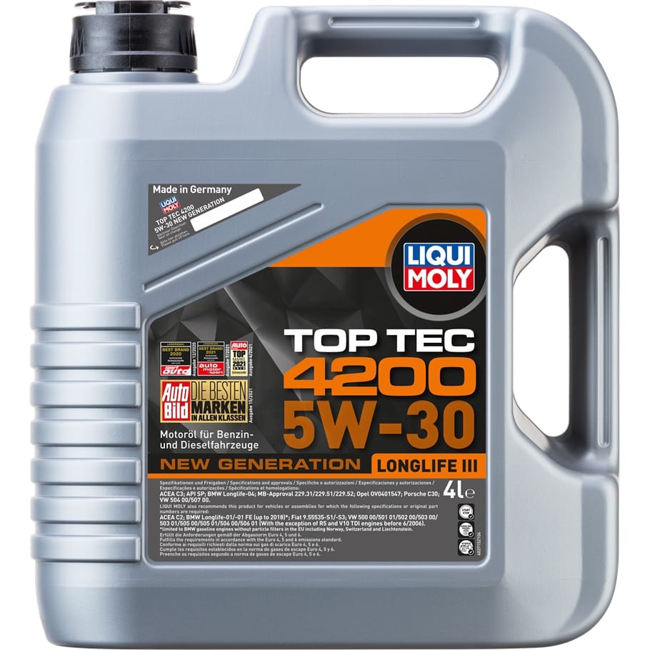 LIQUI MOLY 3715 Масло моторное 5W30 LIQUI MOLY 4л НС-синтетика Top Tec 4200
