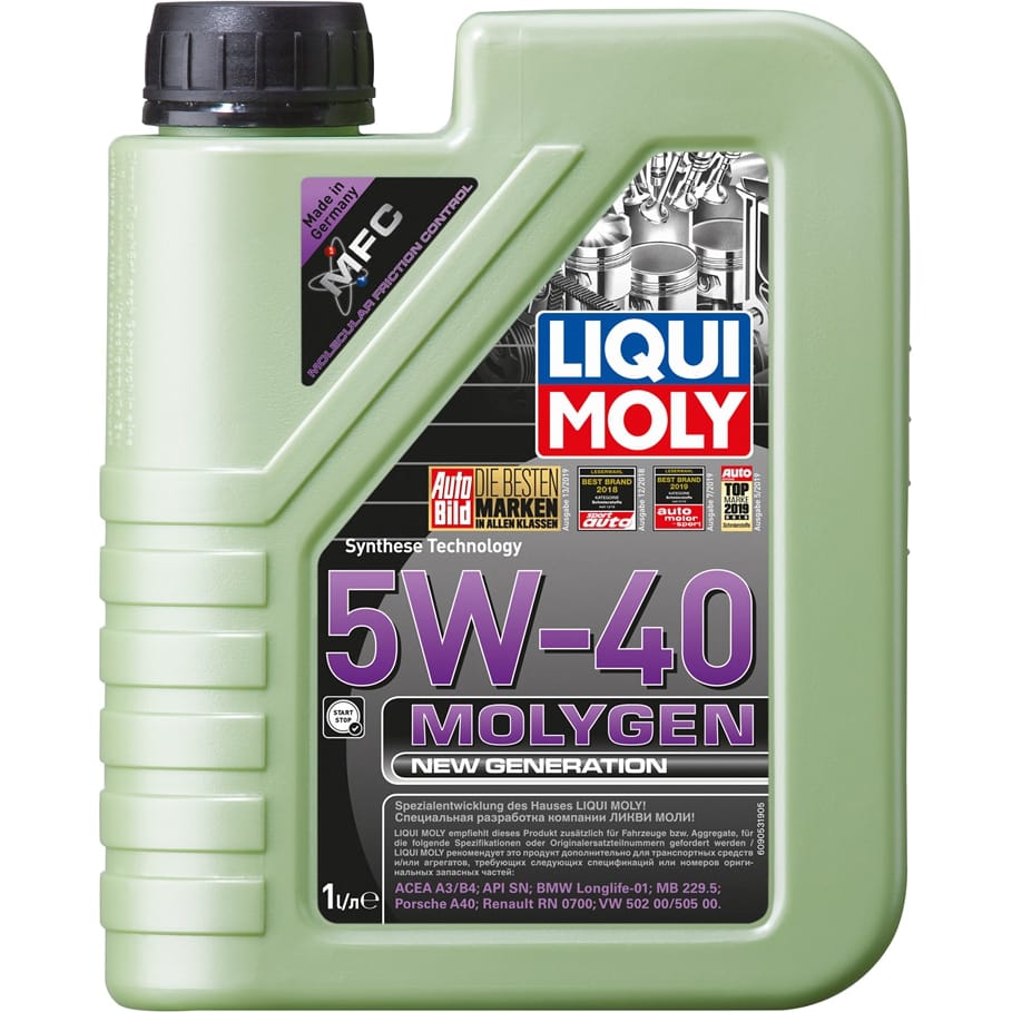 LIQUI MOLY 9053 НС-синтетическое моторное масло Molygen New Generation 5W-40 1л