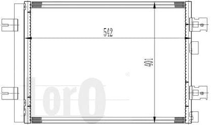 LORO 0420160027 Радиатор кондиционера DACIA: DUSTER 10-, LOGAN (FS/KS/MS/US) 06-, SANDERO 08-   LADA: LARGUS 12-   RENAULT: DUSTER 11-, LOGAN I 07-, SANDERO/STEPWAY I 10- (с осушителем)