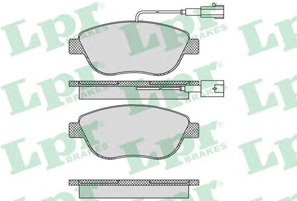LPR 05P764 Колодки тормозные FIAT 500 08-/BRAVO 07-/DOBLO 06-/PANDA 07-/STILO 01- передние