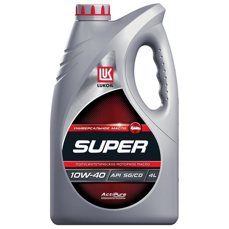 LUKOIL 19192 Масло моторное СУПЕР полусинт., SG/CD, SAE: 10W-40, 4л.