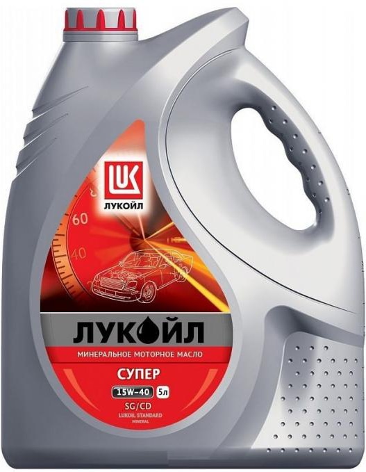 LUKOIL 19196 Масло моторное СУПЕР минерал., SG/CD, SAE: 15W-40, 5л.