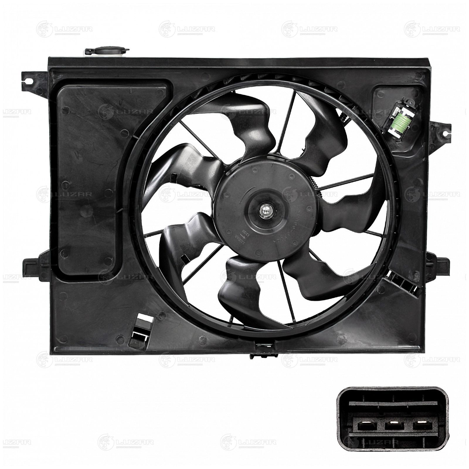 LUZAR LFK0819 Э/вентилятор охл. для а/м KIA Soul II (14-) 1.6i/2.0i (с кожухом) (LFK 0819)
