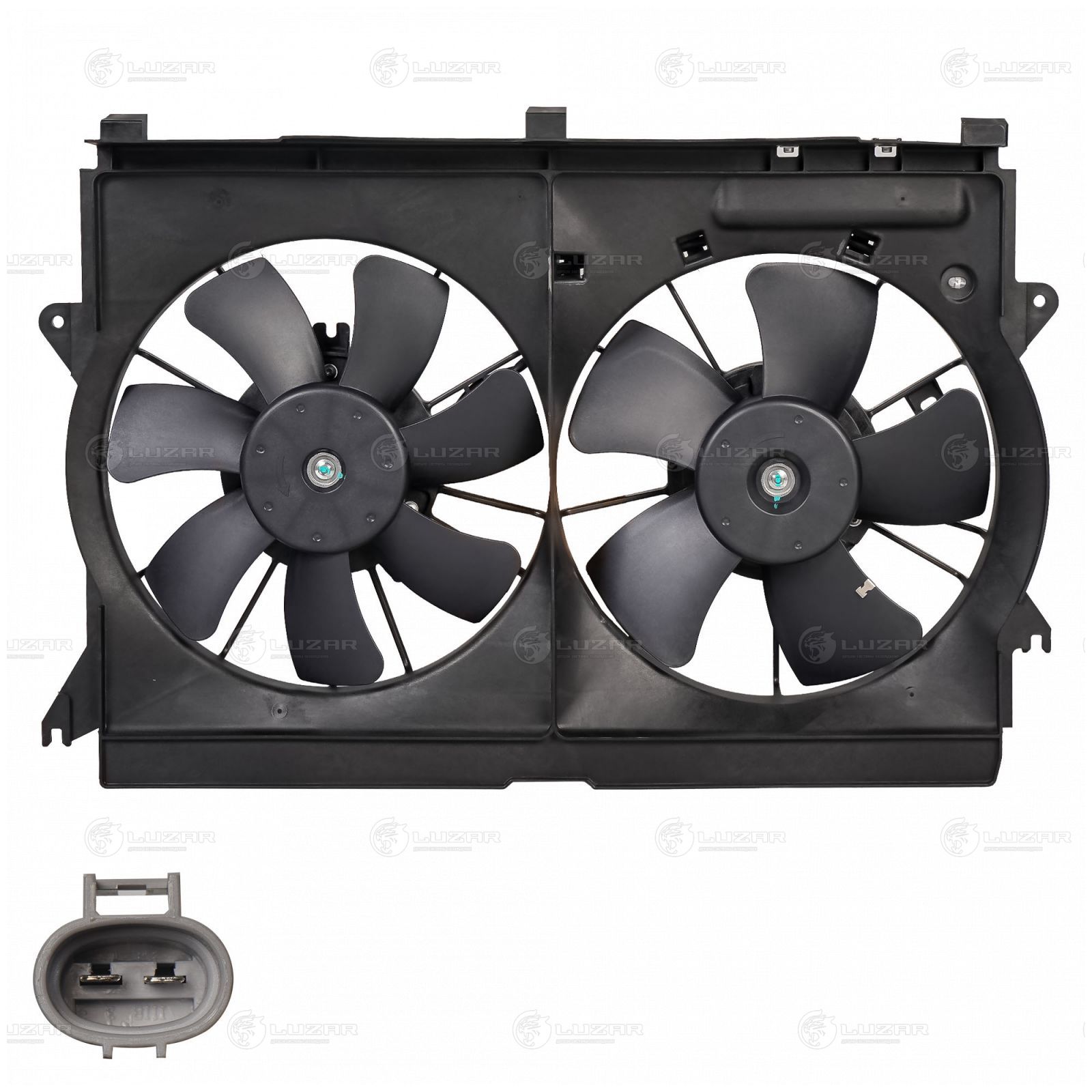 LUZAR LFK1904 Вентилятор радиатора TOYOTA AVENSIS (03-) 2.0I/2.4I (2 вент.) (с кожухом)