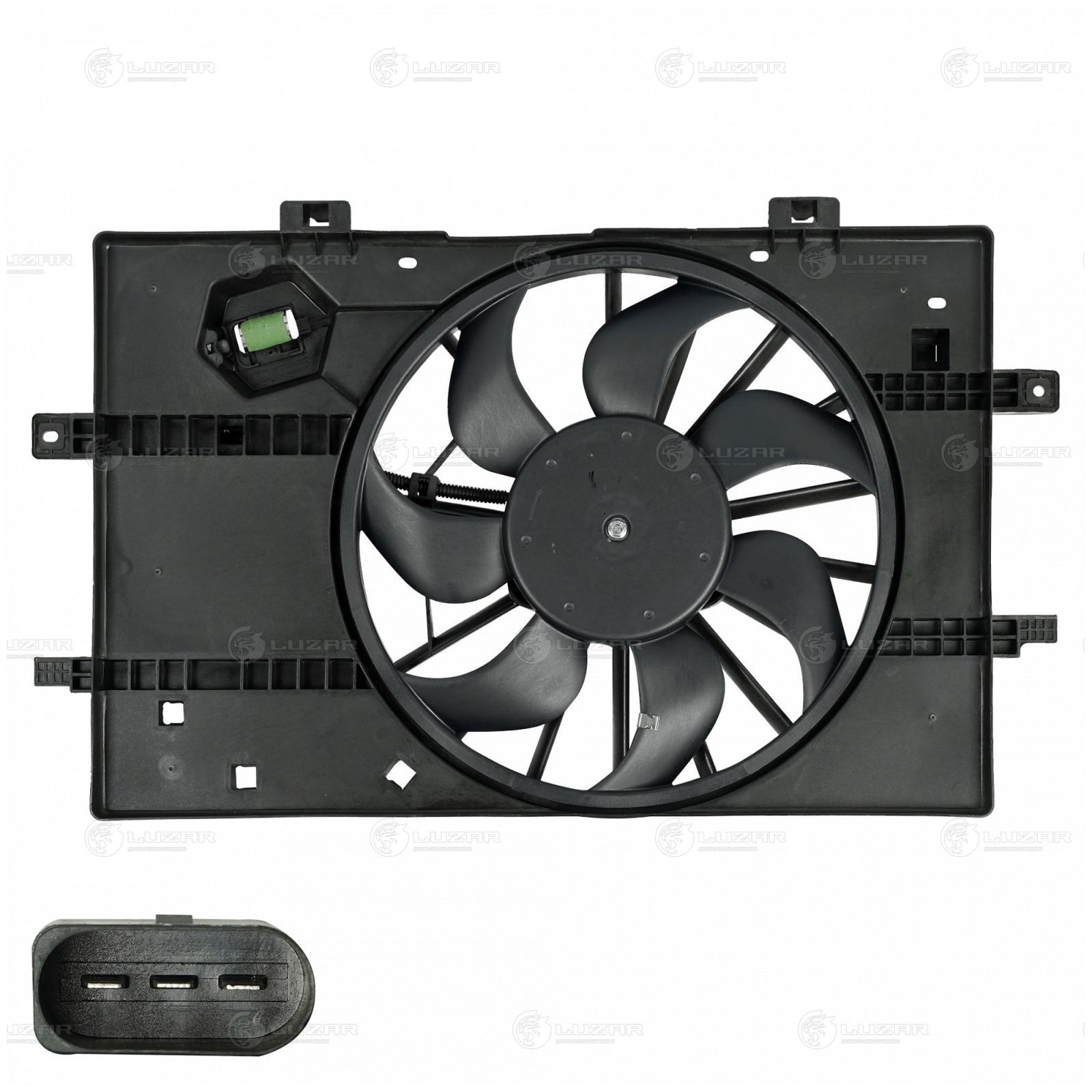 LUZAR LFK3061 Э/вентилятор охл. для а/м BAIC U5 Plus (21-)/X35 (19-) 1.5i (с кожухом) (LFK 3061)