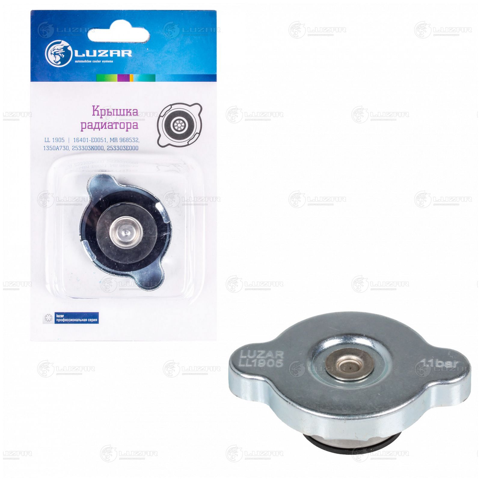LUZAR LL1905 Крышка (пробка) радиатора для а/м Toyota/Nissan/Mazda/Hyundai/Kia 1.1 bar (большой клапан) (L