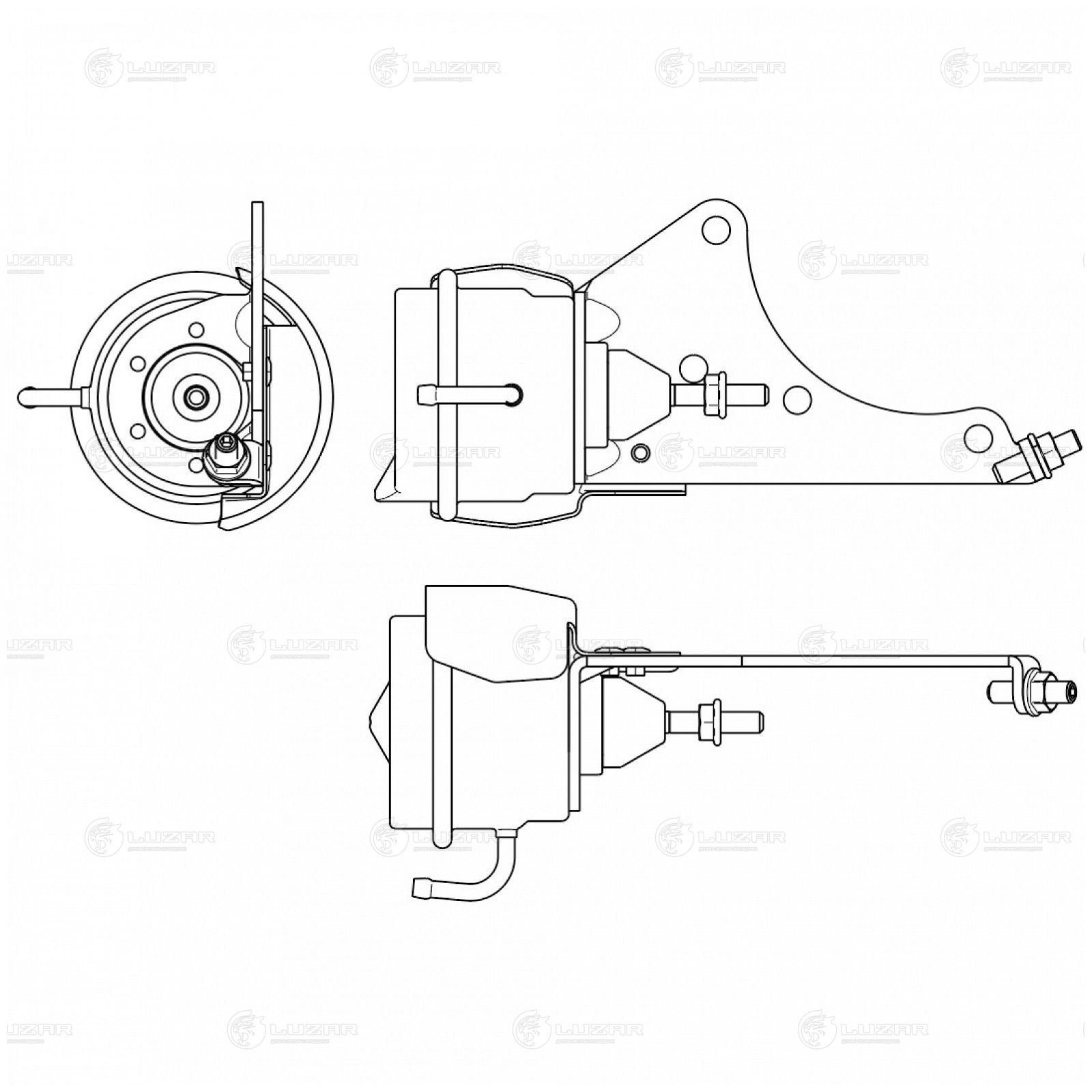 LUZAR LTC0864 Актуатор турбокомпрессора для а/м Hyundai H1 Starex (07-) 2.5D [D4CB, A2] Е-4 (тип V43) (LTC 0864)