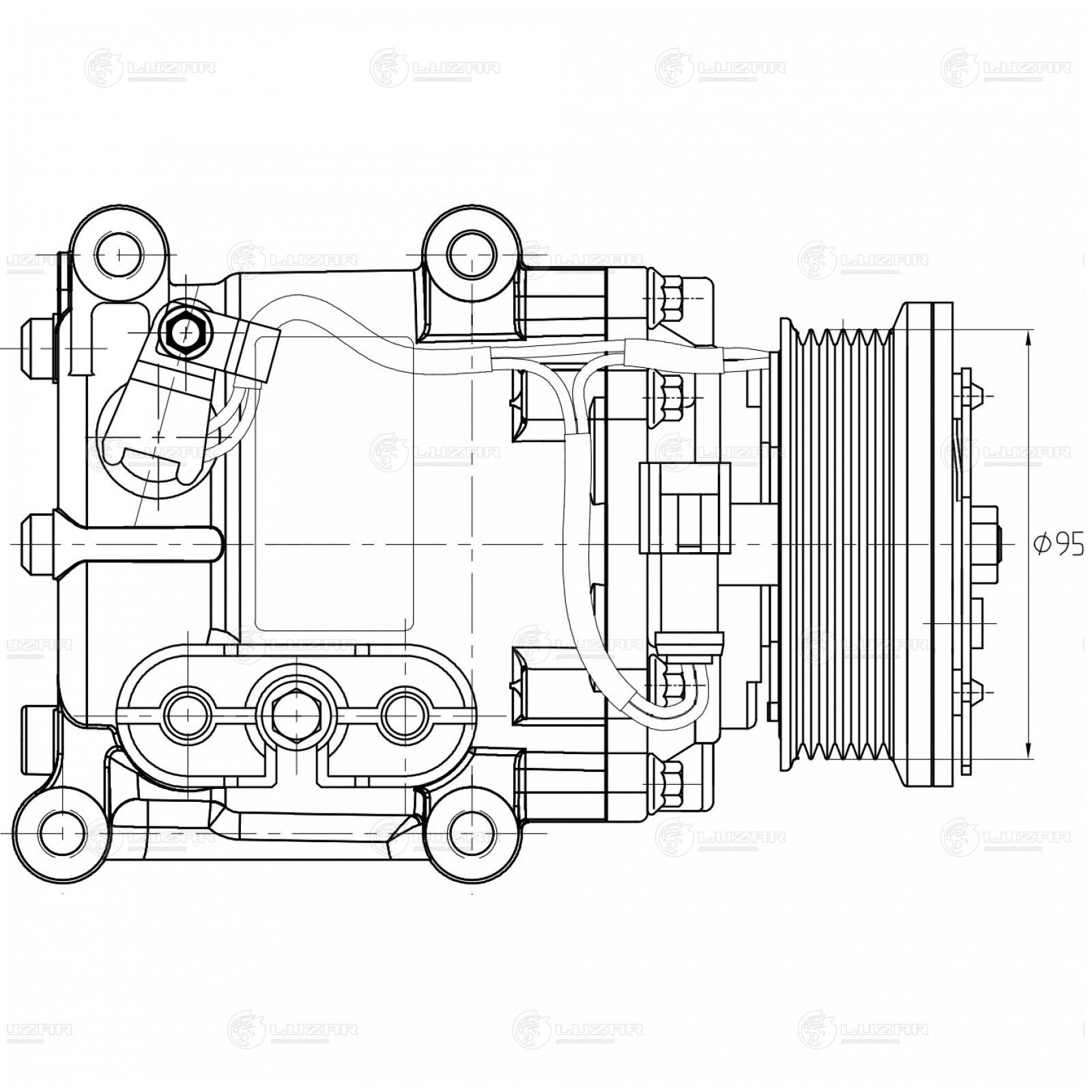LUZAR LCAC1031 Компрессор кондиц. для а/м Ford Fusion (02-)/Fiesta (01-) (LCAC 1031)
