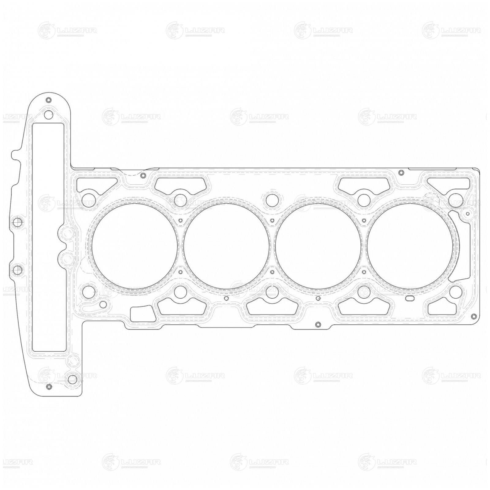 LUZAR LES10513 Прокладка ГБЦ для а/м Chevrolet Captiva C100 (10-)/Opel Antara (10-) 2.4i (LES 10513)