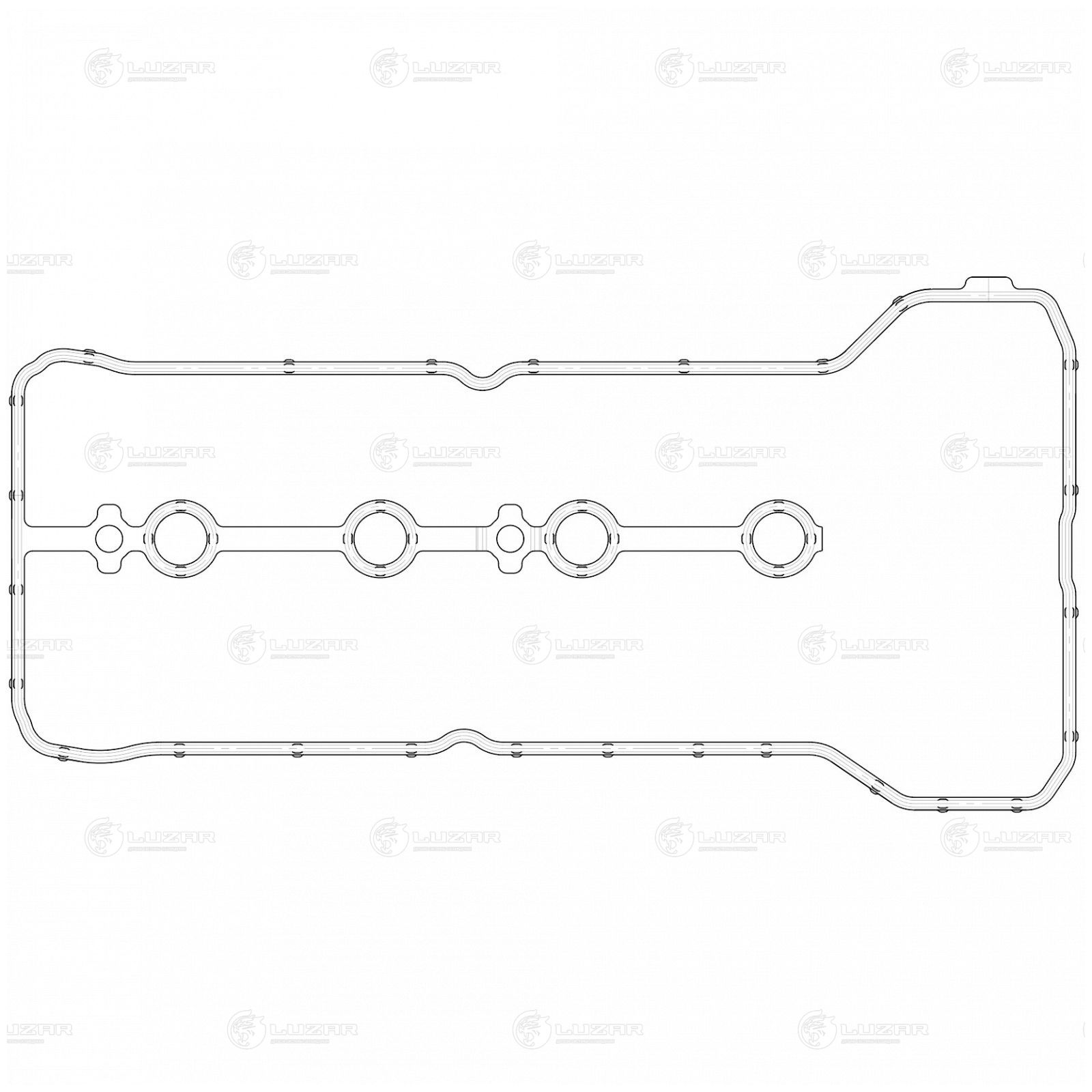 LUZAR LES21402 Прокладка клапанной крышки для а/м Лада Vesta (15-)/Renault Duster (10-) 1.6i [H4M] (LES 21402)