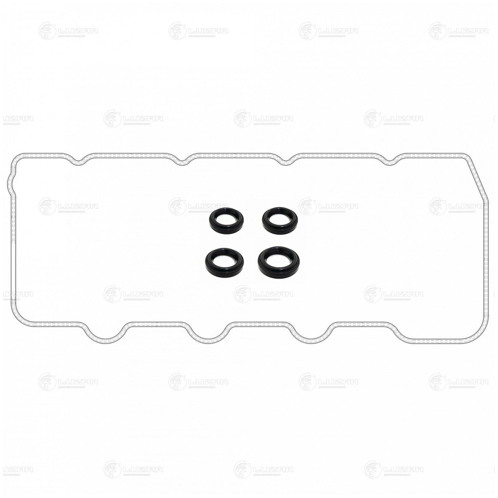 LUZAR LES21903 Прокладка клапанной крышки для а/м Toyota LC Prado (09-)/Hilux (05-) 2.5d/3.0d (кмпл.) (LES 21903)