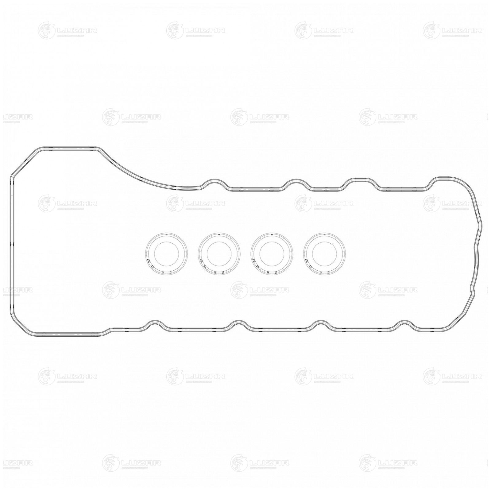 LUZAR LES21912 Прокладка клапанной крышки для а/м Lexus LX (07-) 5.7i (лев. кмпл.) (LES 21912)