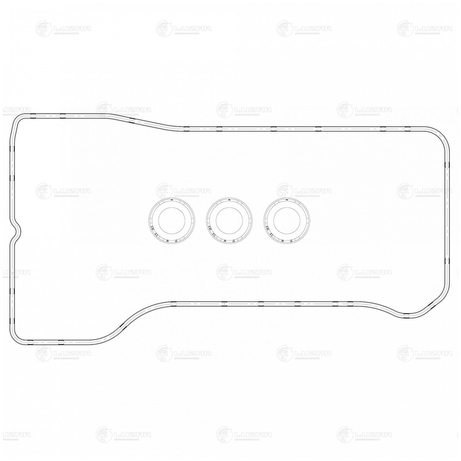 LUZAR LES21915 Прокладка клапанной крышки для а/м Toyota Highlander (07-)/Lexus RX (08-) 3.5i (кмпл. прав.) (LES 21
