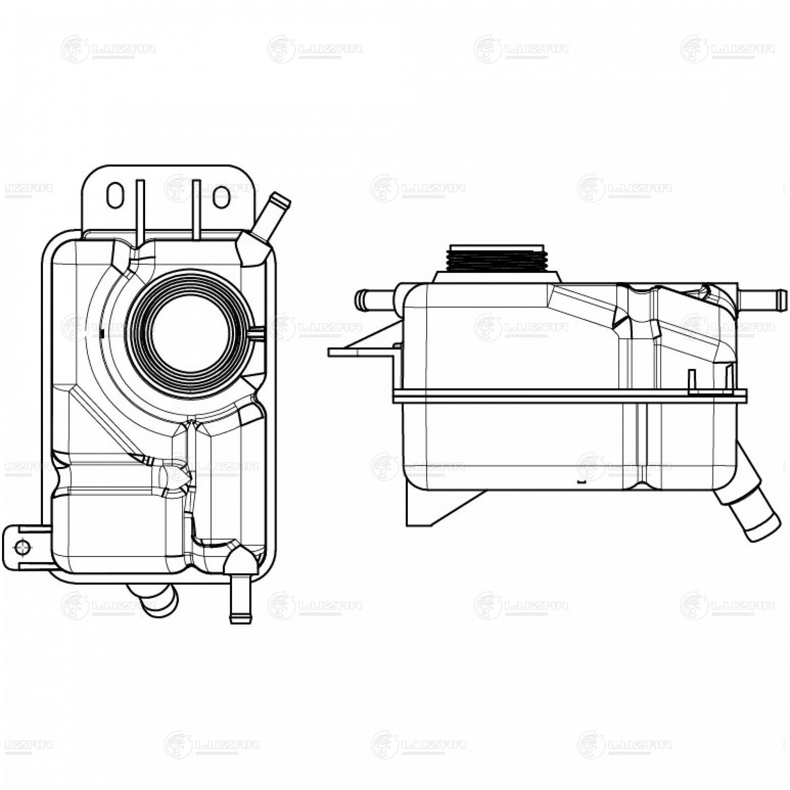 LUZAR LET0539 Бачок расширит. охл. жидкости для а/м Chevrolet Aveo T200 (02-) (LET 0539)