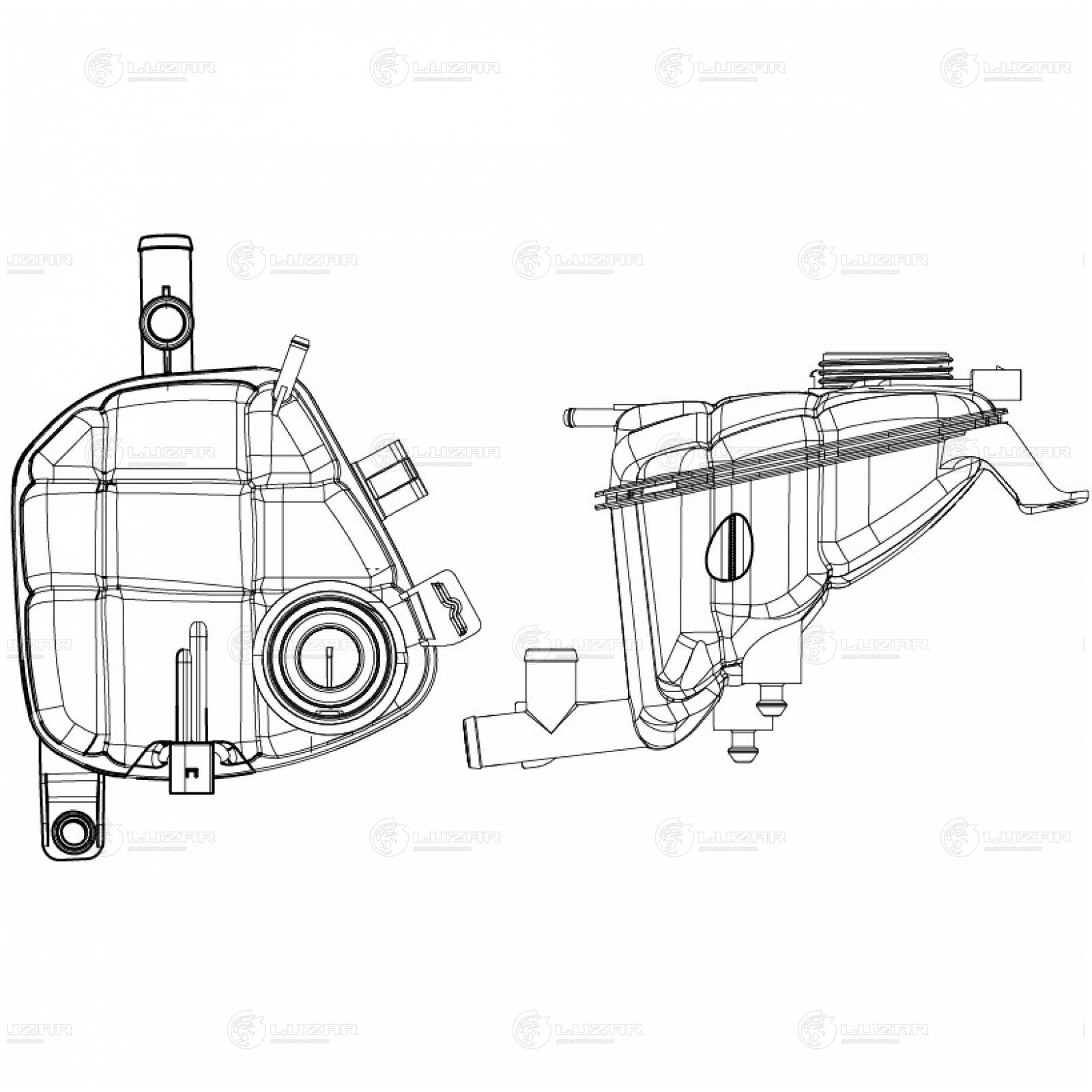 LUZAR LET1513 Бачок расширит. охл. жидкости для а/м Mercedes-Benz ML (W164) (05-)/GL (X164) (06-) (LET 1513)