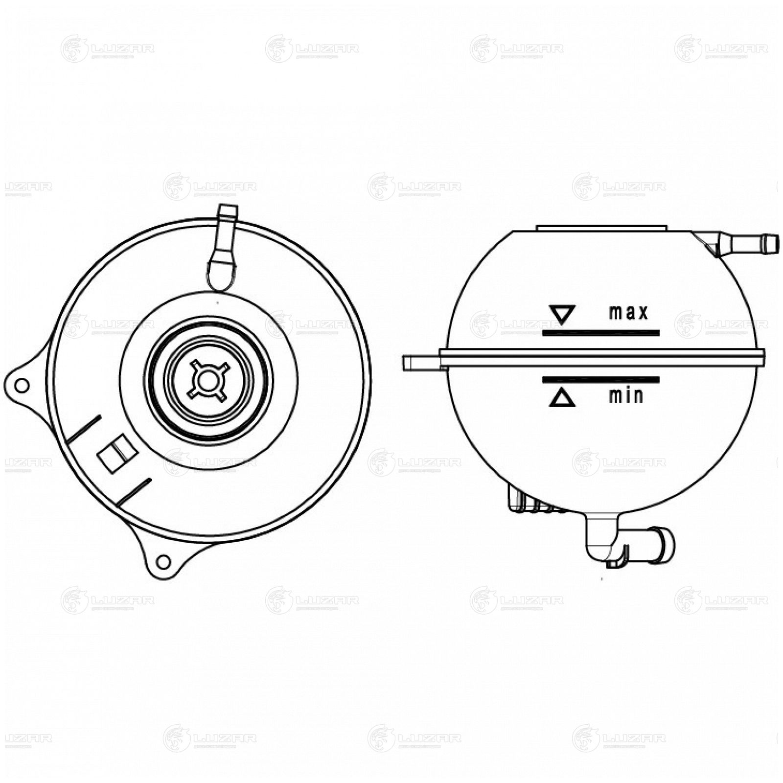 LUZAR LET1814 Бачок расширит. охл. жидкости для а/м VW Passat B3/B4 (88-)/Golf III (91-)/IV (97-) (LET 1814)