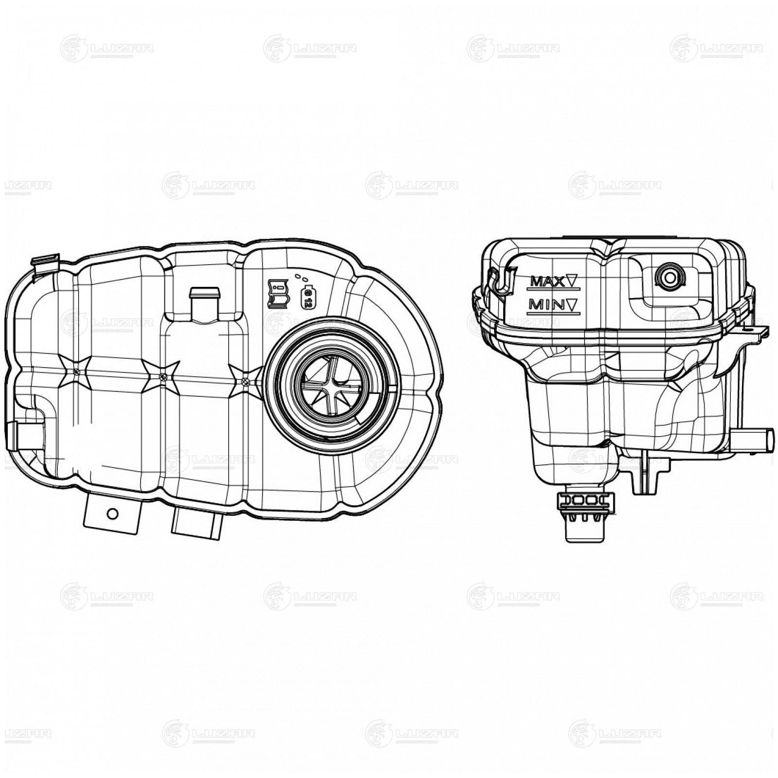 LUZAR LET1815 Бачок расширит. охл. жидкости для а/м Audi A6 (11-)/A7 (10-) (LET 1815)