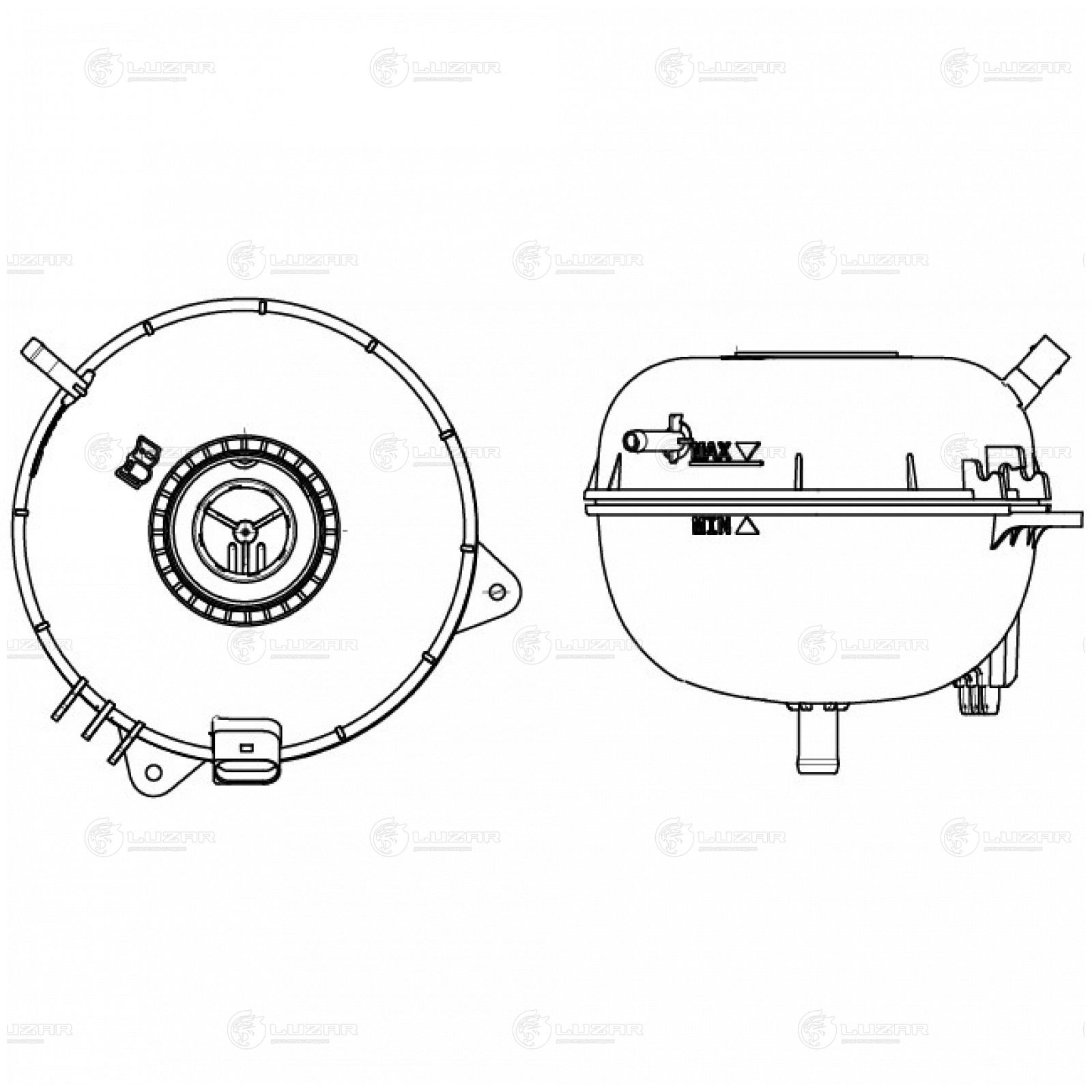 LUZAR LET1817 Бачок расширит. охл. жидкости для а/м Porsche Macan (14-) 3.0T/3.0TD/3.6T (LET 1817)