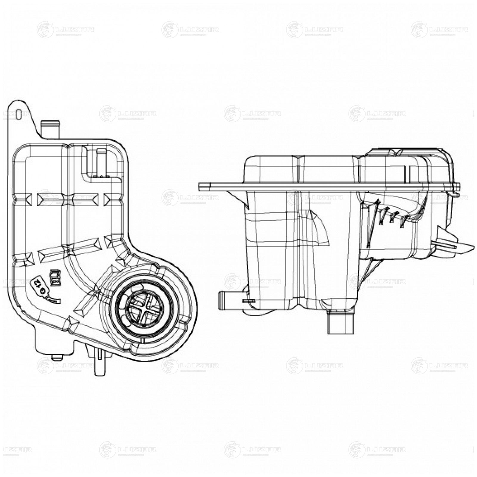 LUZAR LET1820 Бачок расширит. охл. жидкости для а/м Audi A6 (04-) 2.0i/2.4i/2.8i/3.2i/2.7D (LET 1820)