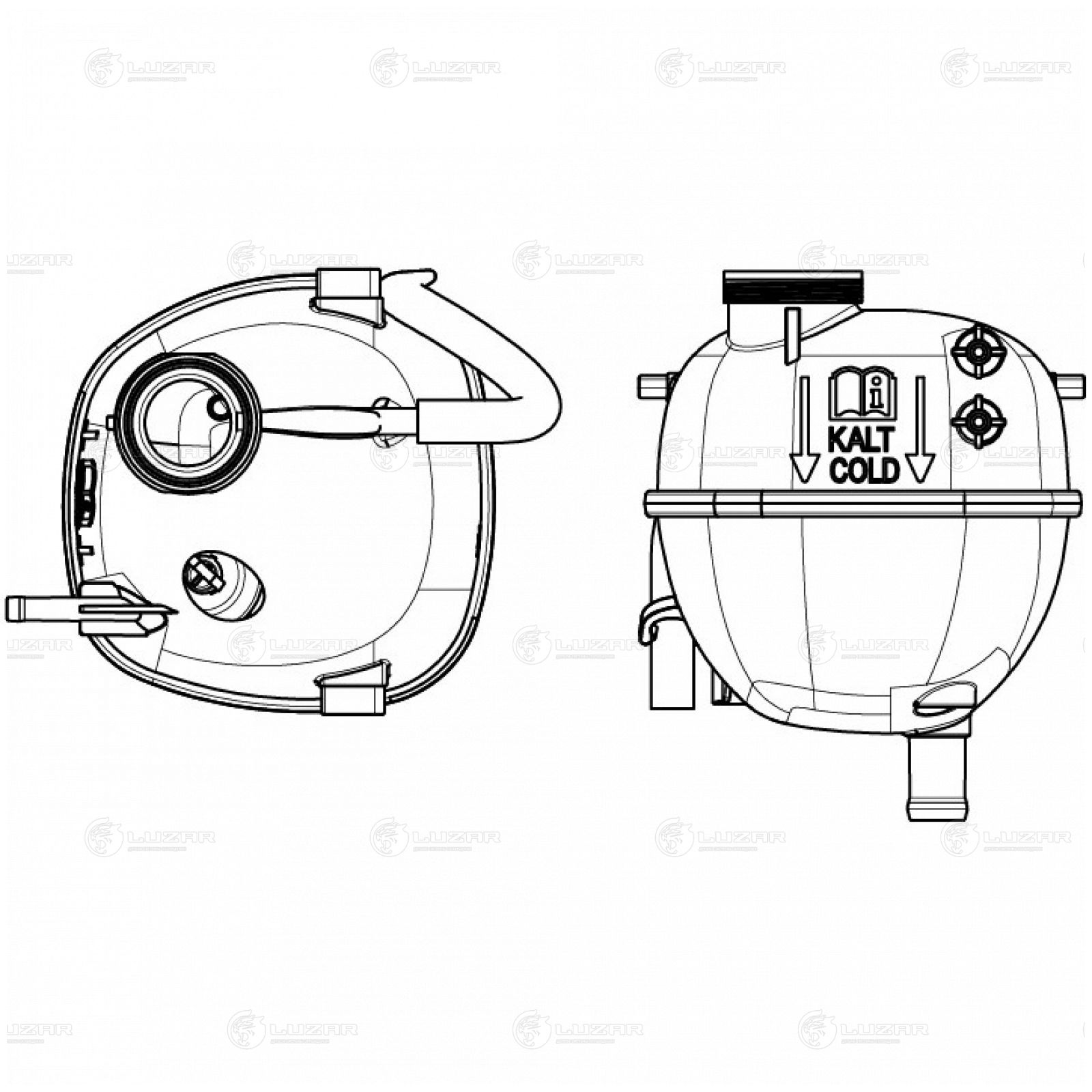 LUZAR LET2105 Бачок расширит. охл. жидкости для а/м Opel Vectra C (02-)/Saab 9-3 (02-)/Cadillac BLS (06-) (LET 210