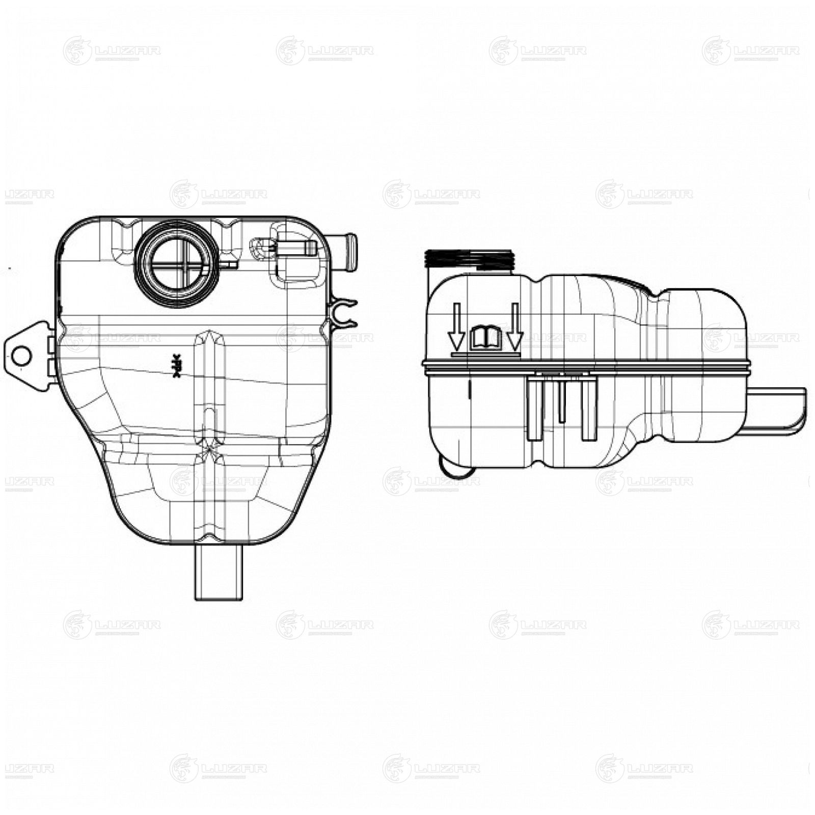 LUZAR LET2112 Бачок расширит. охл. жидкости для а/м Opel Meriva B (10-) (LET 2112)