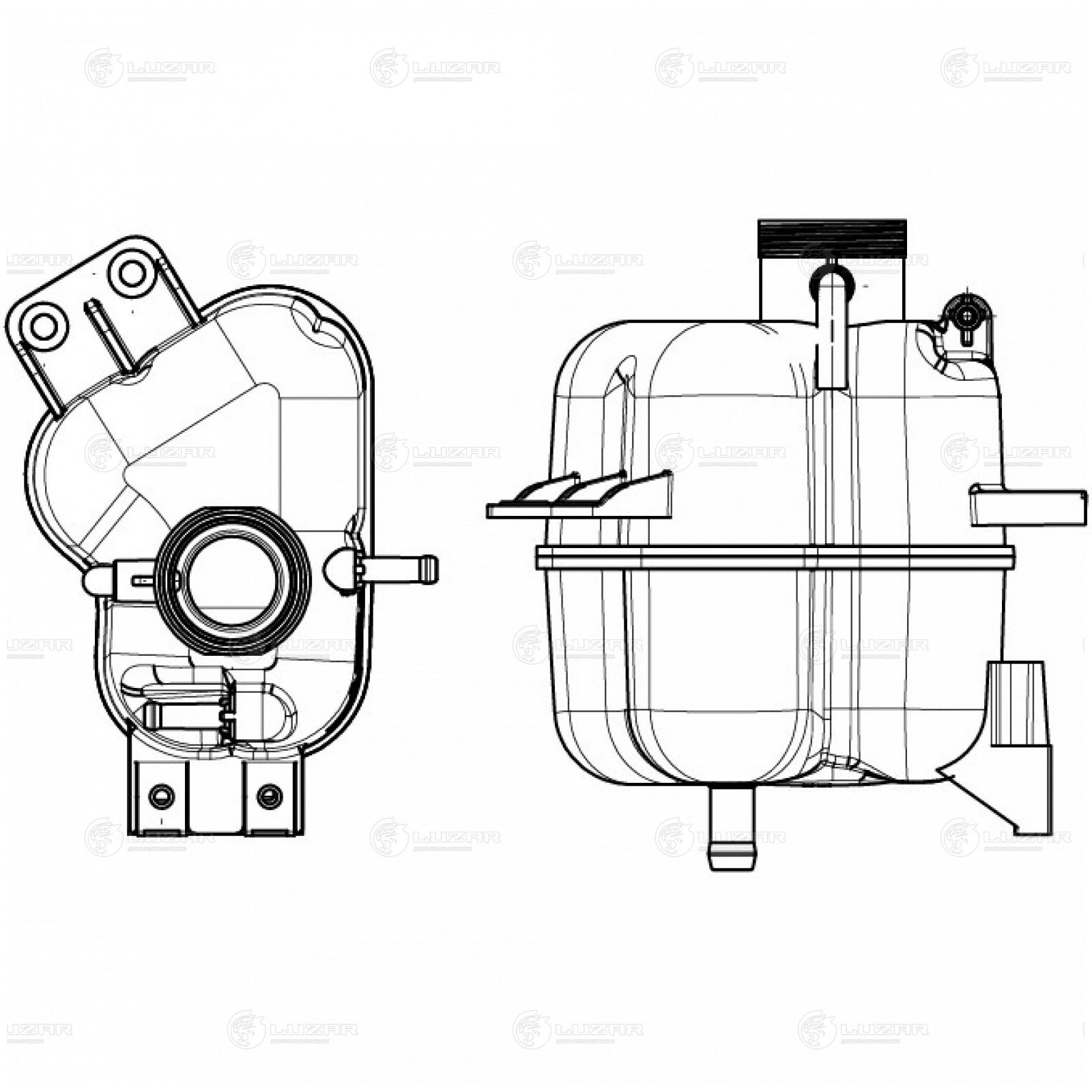 LUZAR LET2113 Бачок расширит. охл. жидкости для а/м Chevrolet Spark M300 (09-)/Ravon R2 (16-) (LET 2113)