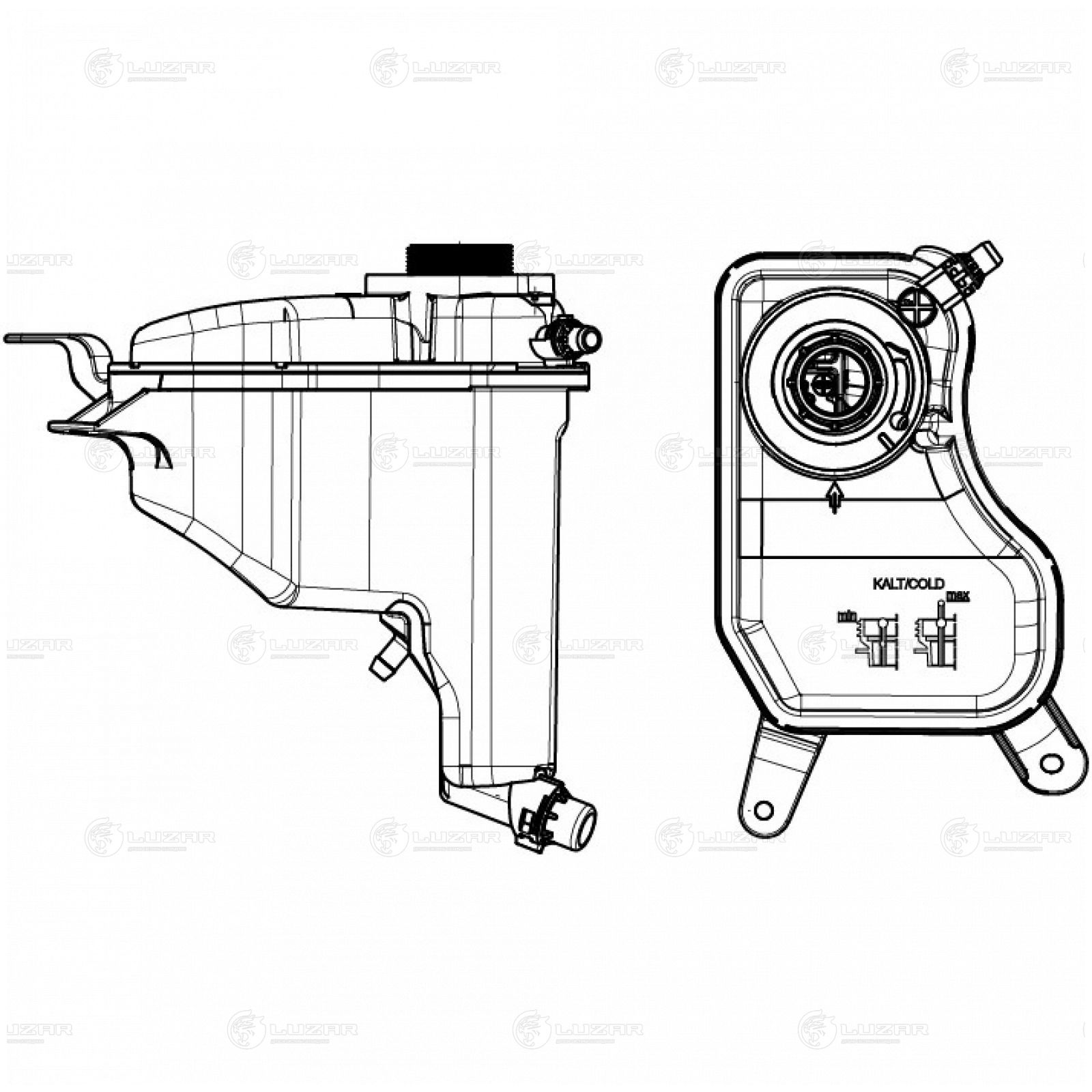 LUZAR LET2606 Бачок расширит. охл. жидкости для а/м BMW 3 (E90) (05-)/1 (E81) (04-)/X1 (E84) (09-) (LET 2606)