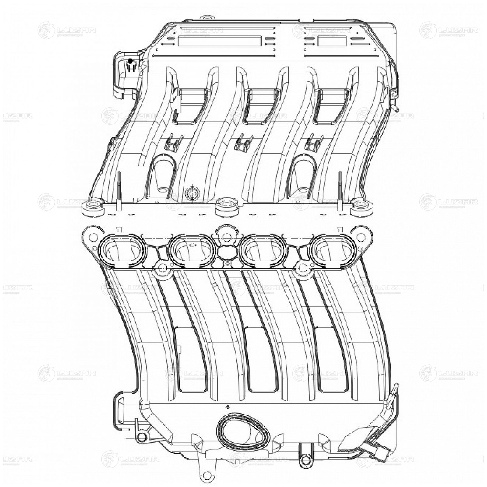 LUZAR LIM0902 Коллектор впускной для а/м Renault Duster (10-) 2.0i [F4R] (LIM 0902)