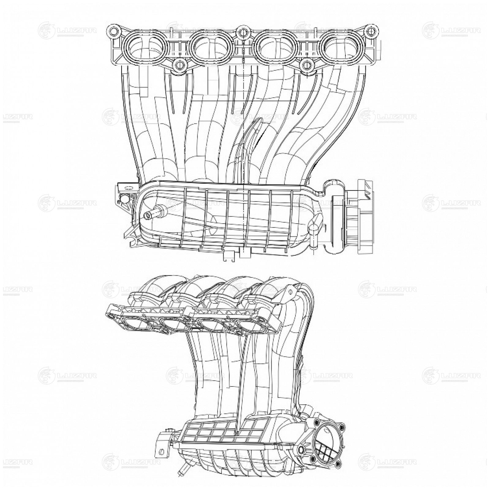 LUZAR LIM1401 Коллектор впускной для а/м Nissan Qashqai (06-)/X-Trail (07-) 2.0i [MR20DE] (LIM 1401)