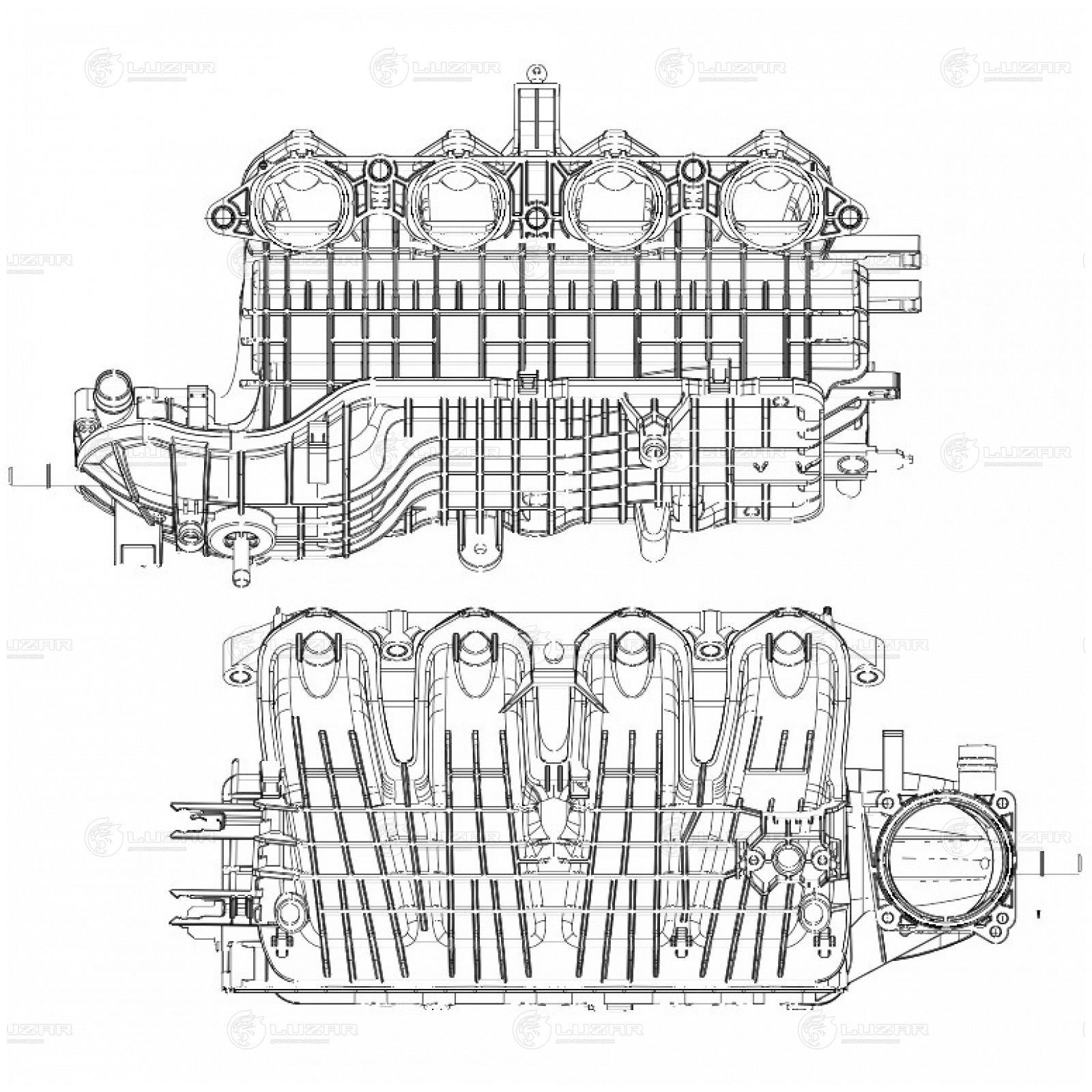 LUZAR LIM1801 Коллектор впускной для а/м VW Tiguan (16-)/Skoda Octavia (12-) 1.4T [CZDA,CZEA] (LIM 1801)