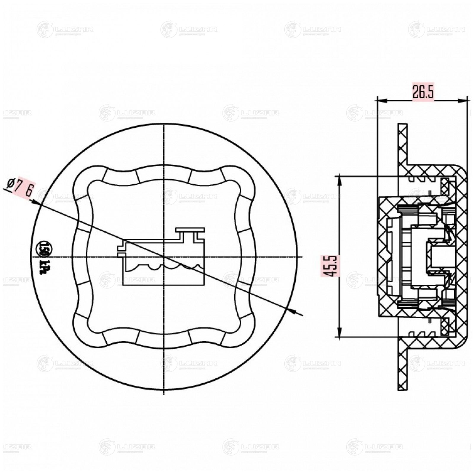 LUZAR LL1001 Крышка (пробка) расш. бачка для а/м Volvo XC90 (02-)/S60 (00-)/S80 (98-) 1.5bar (LL 1001)