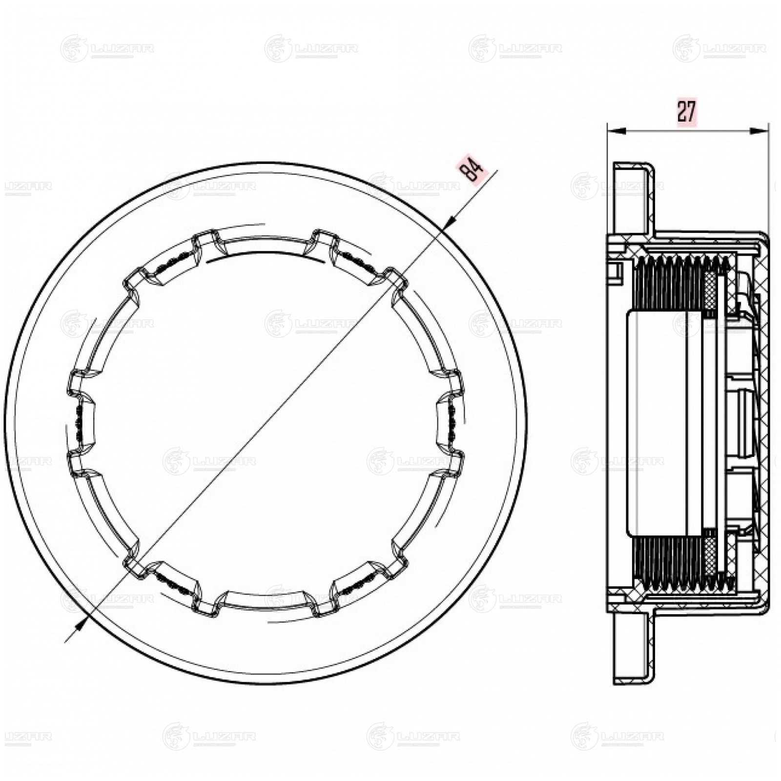 LUZAR LL1005 Крышка (пробка) расш. бачка для а/м Land Rover Range Rover IV (12-)/Discovery IV (09-) 2.0bar (LL 10