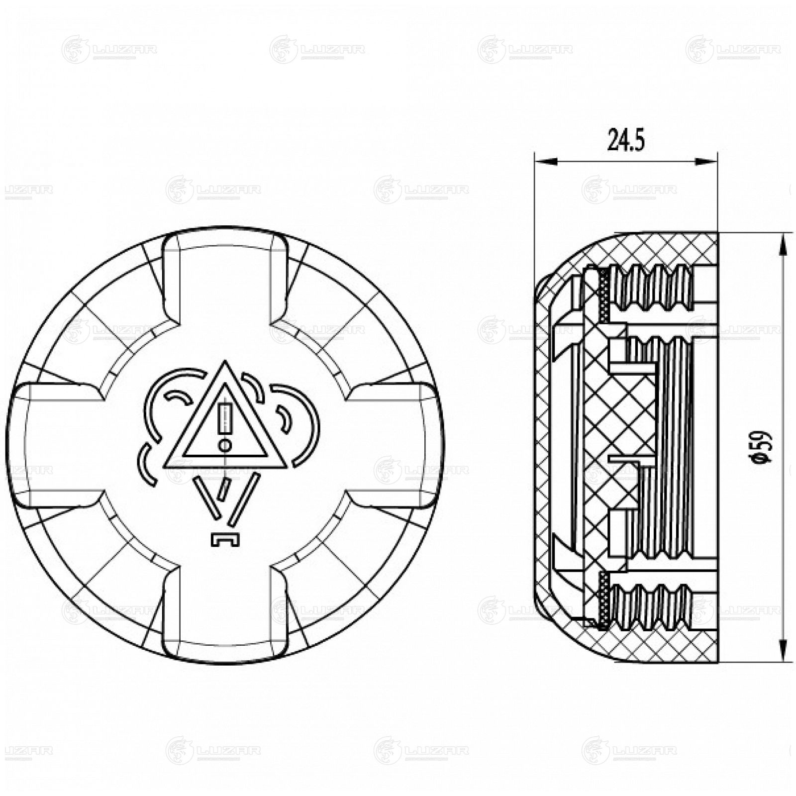 LUZAR LL1801 Крышка (пробка) расш. бачка для а/м Audi 80 (86-)/100 (90-)/VW Golf II (83-) 1.4bar (LL 1801)