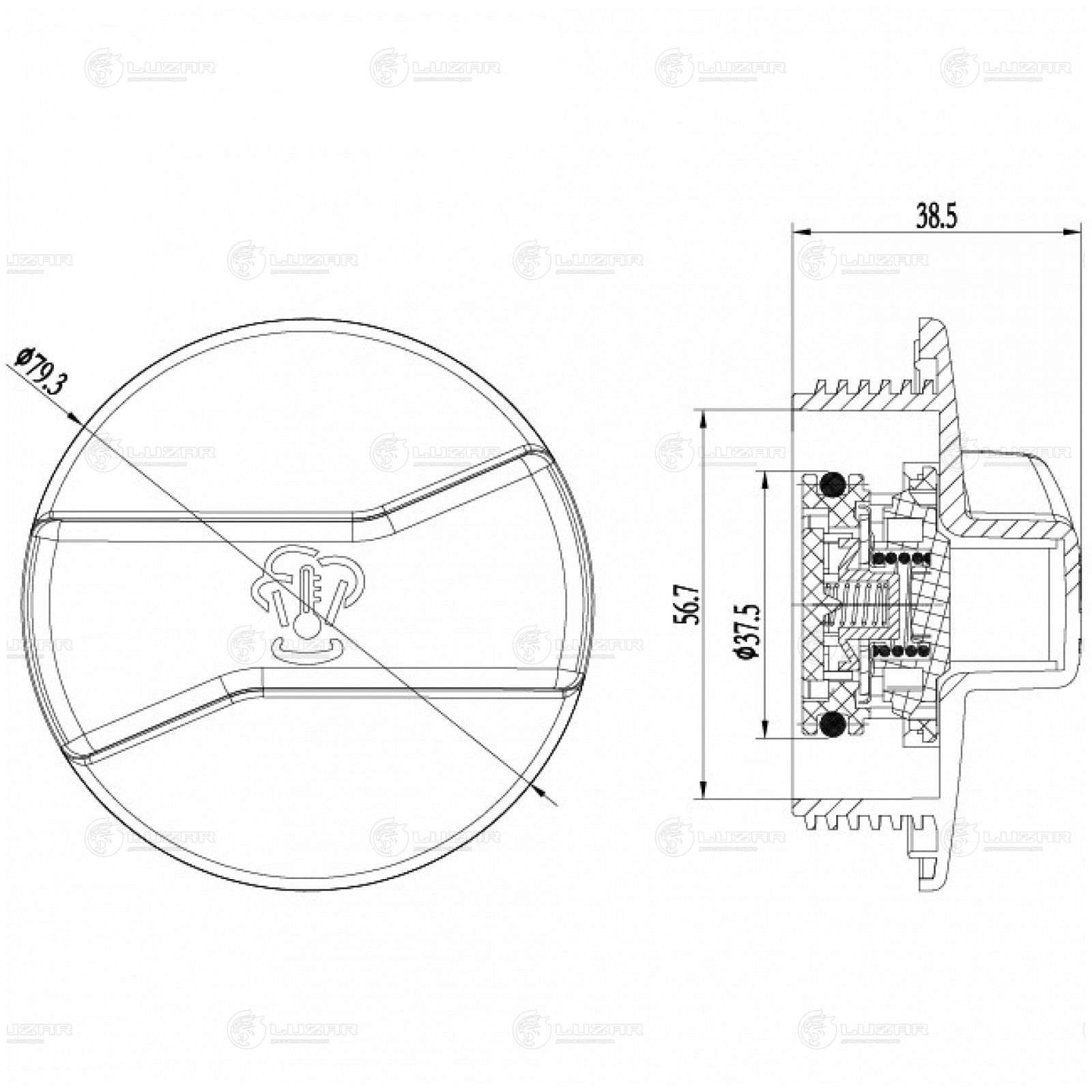 LUZAR LL1802 Крышка (пробка) расш. бачка для а/м VW Touareg (02-)/Passat B6 (05-)/Golf V (03-) 1.4bar (LL 1802)