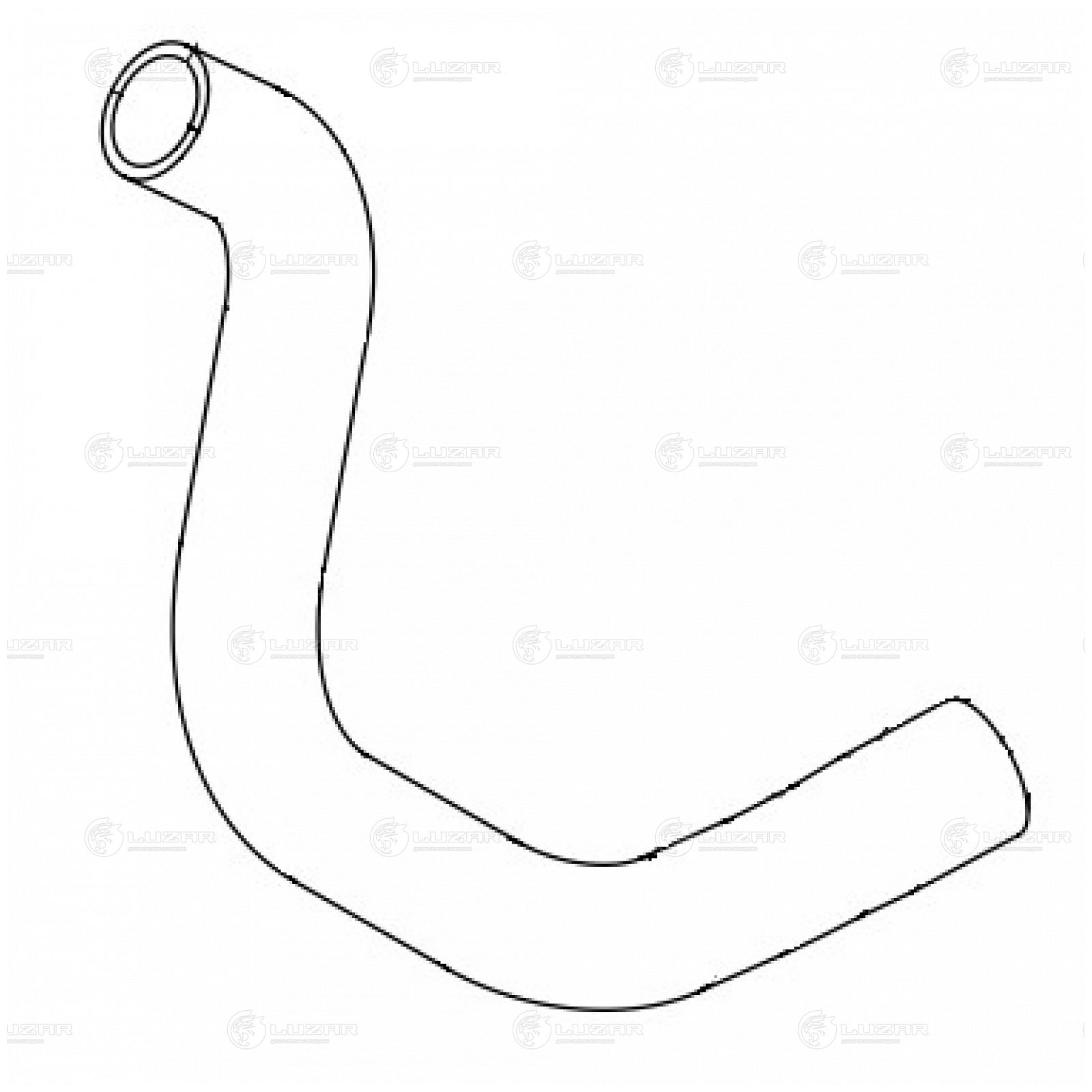 LUZAR LPK3004 Патрубок охл. для а/м Москвич 3 (22-)/JAC JS4 (20-) 1.5T нижн. (EPDM, 1 шт.) (LPK 3004)
