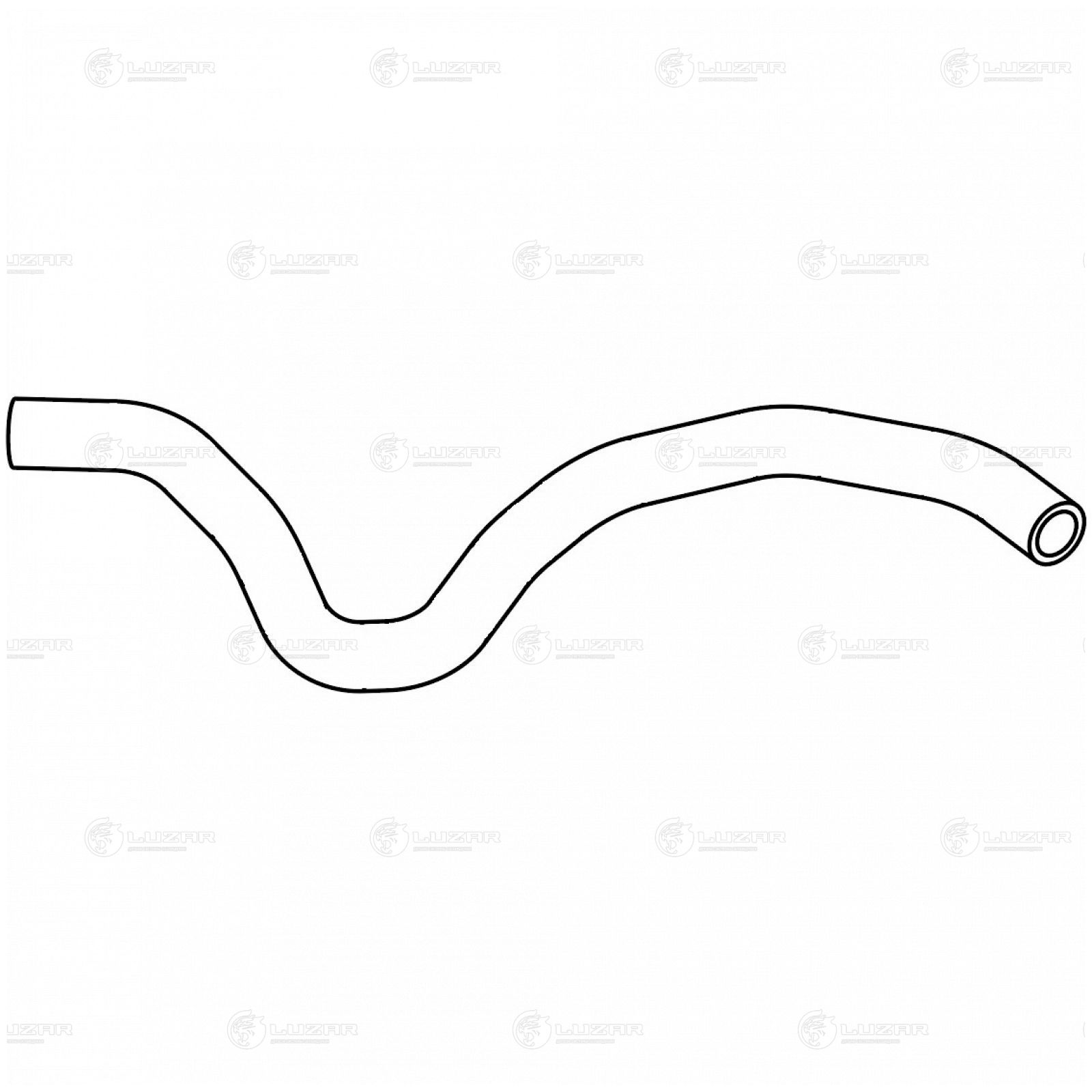 LUZAR LPKH14JD2 Патрубок отоп. для а/м Nissan Qashqai (06-) 2.0i MT/AT [MR20DE] отвод. (EPDM,1шт.)