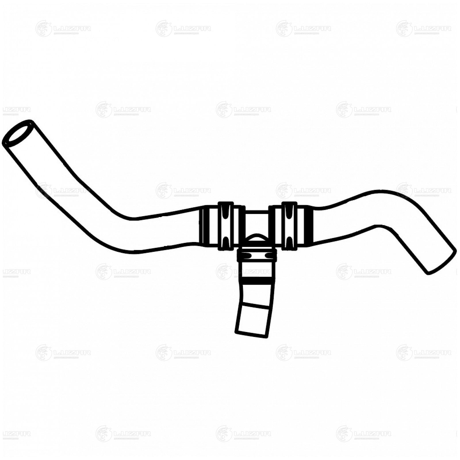 LUZAR LPKH18536 Патрубок отоп. VW POLO SEDAN (15-)/SKODA RAPID (13-) 1.6I MT [CWVA] отвод. (EPDM, 1 шт.)