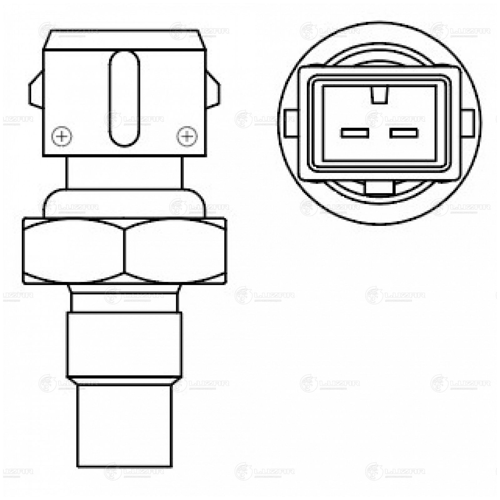 LUZAR LS0507 Датчик температуры для автомобилей Chevrolet Aveo (08-)/Spark (09-)/Daewoo Matiz (03-) 1.0i/1.2i | перед |