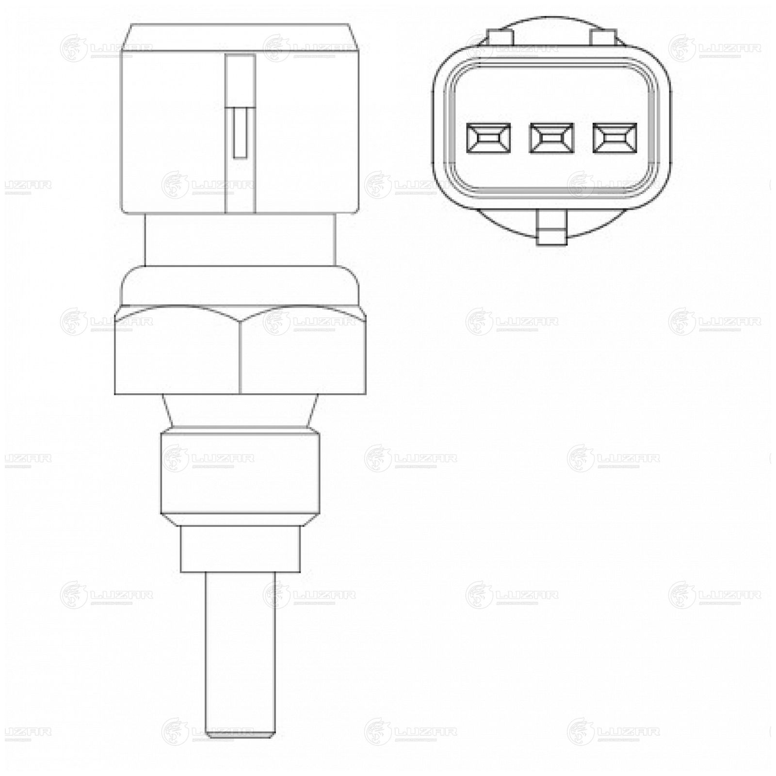 LUZAR LS0802 Датчик температуры для а/м Kia Spectra (00-)/Rio I (00-) (LS 0802)