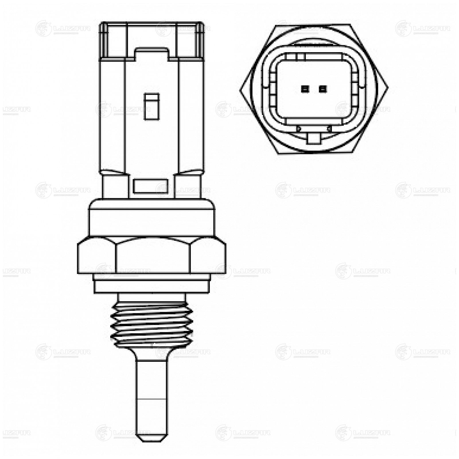 LUZAR LS1609 Датчик температуры для а/м Fiat Albea (06-)/Doblo (05-)/Opel Astra H (04-) 1.3d/1.4i (LS 1609)