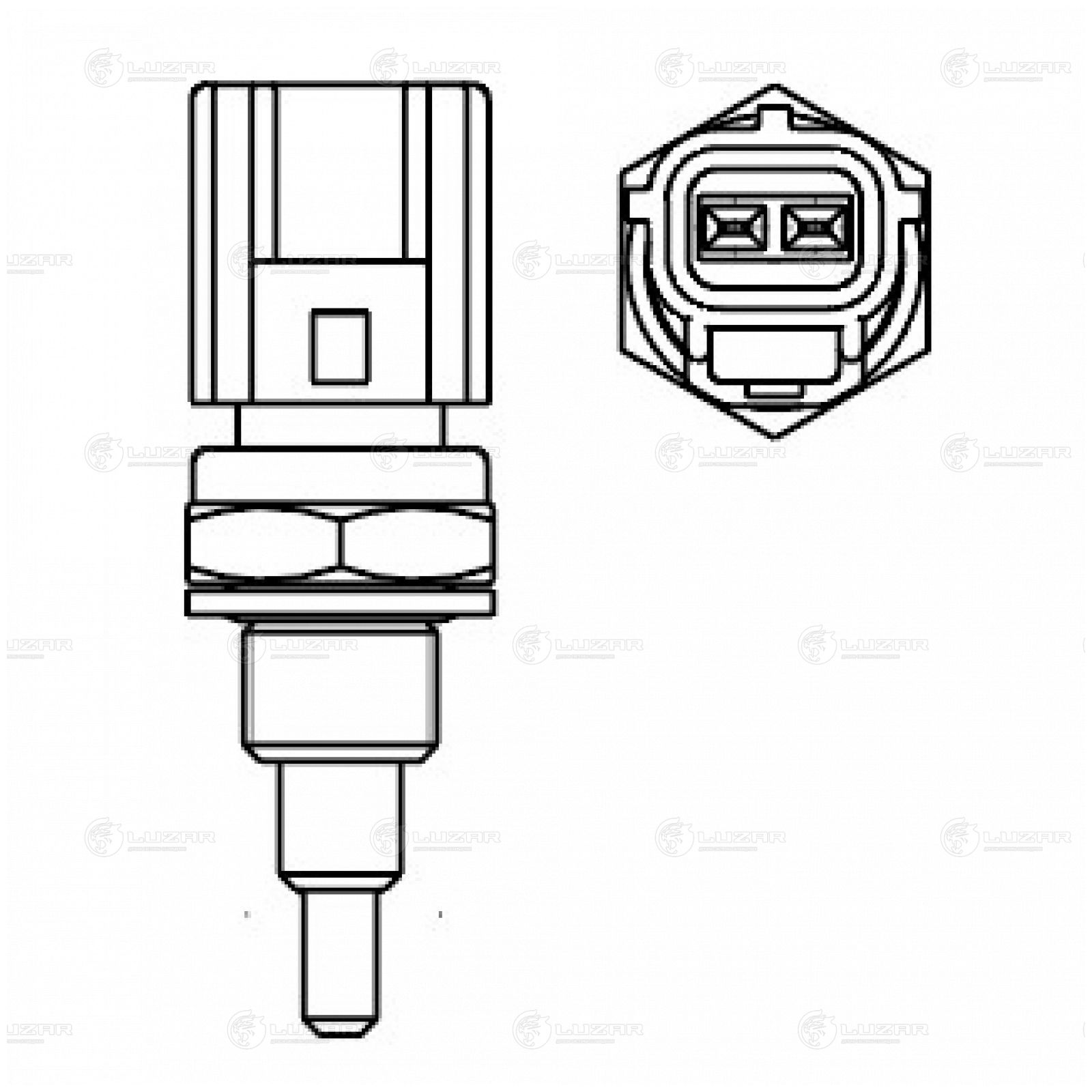 LUZAR LS3004 Датчик температуры для а/м Geely Tugella (19-)/Monjaro (21-)/Mazda 6 (GJ) (12-)/3 (BK) (03-)/3 (BL) (07-)/CX-5 (12-)/Toyota Avensis (03-)/Corolla (01-)/RAV4 (00-)/Volvo XC90 (02-) ) | перед |