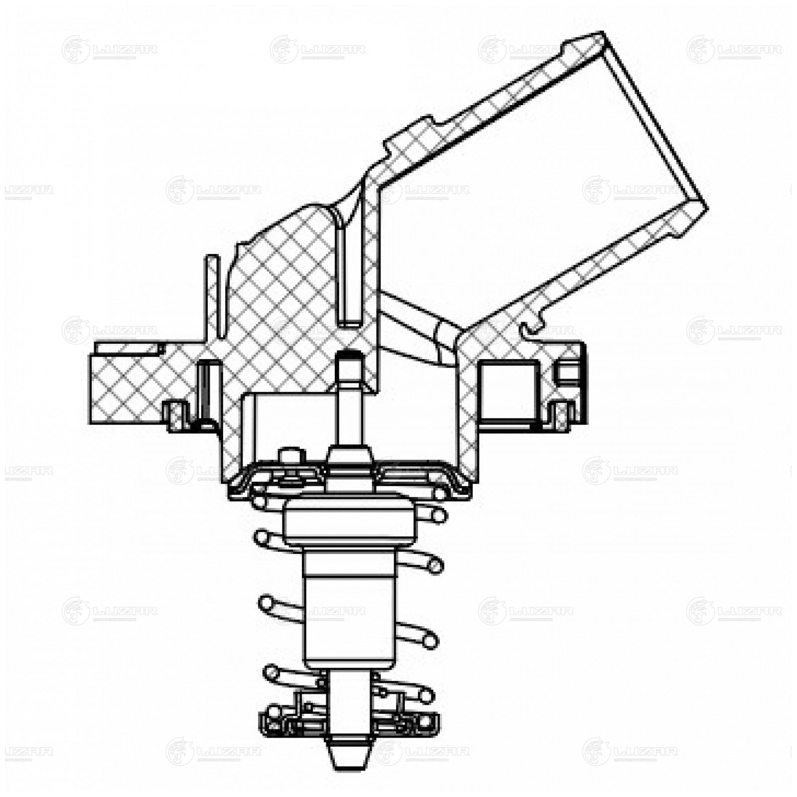 LUZAR LT3054 Термостат для автомобилей Geely Coolray (18-)/Atlas Pro (21-) 1.5T (90°С) (с корпусом)